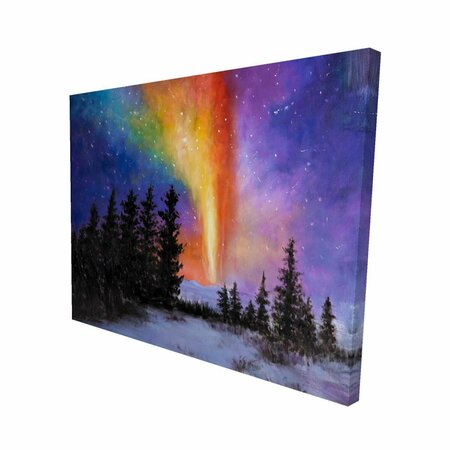 FONDO 16 x 20 in. Aurora Borealis in the Forest-Print on Canvas FO2795066